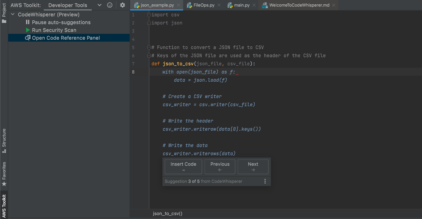 Amazon CodeWhisperer